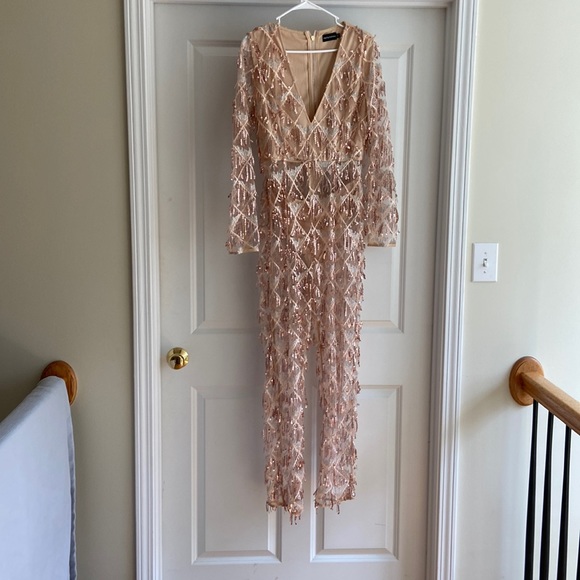 PrettyLittleThing | Pants & Jumpsuits | Sheer Sequins Jumpsuit | Poshmark